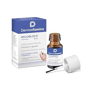 Dermovitamina Micoblock 3in1 Onicodistrofie – Smalto Rinforzante Unghie – Senza Siliconi, Profumo e Coloranti – Rinforzante Unghie Fragili Curativo – Soluzione Ungueale da 7 ml