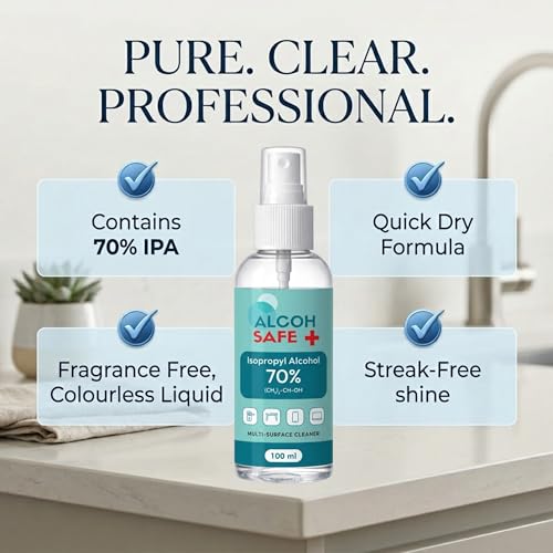 Image of 70% IPA | Screen & Multi-Surface Cleaner Spray | Disinfectant Liquid for Surface, Equipment | Fragrance Free | 100ml (Pack of 2)