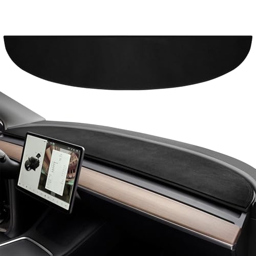 Amiss Dash Mat Dashboard Cover Fits for Tesla Model Y Model 3 2017 2018 2019 2020 2021 2022 2023 Anti-Reflective Non-Slip Dashboard Decorative Pad Carpet Car Interior Accessories