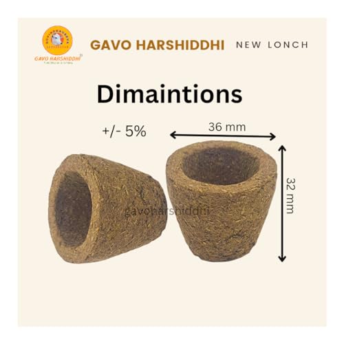 Image of GAVO HARSHIDDHI Empty Sambrani Dhoop Cup Long Lasting Aroma for Prayer, Puja, and Meditation | Cow Dung Panchgavya Dhuni Cups Incense for Relaxation and Stress Relief - 200 Piece