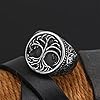 YAHOYA Retro Vikings Tree of Life Symbols Rings Men Antique Steel Norse Runes Celtic Knot Wolf Paw Amulet Ring Icelandic Charm Jewelry #2