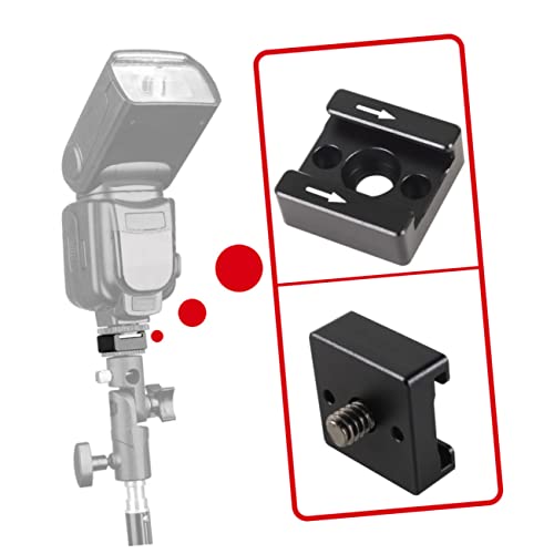 Adaptadores de zapata de flash triples con orificio de 1/4 para montaje de monitor estable 6