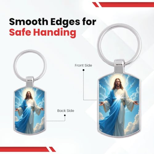 Image of Stylish Metal Keychains with Permanent Glossy Print - Inspirational Quotes & Spiritual Designs - Perfect Key chains for loved ones, Personal Use, Gifts & Return Gifts