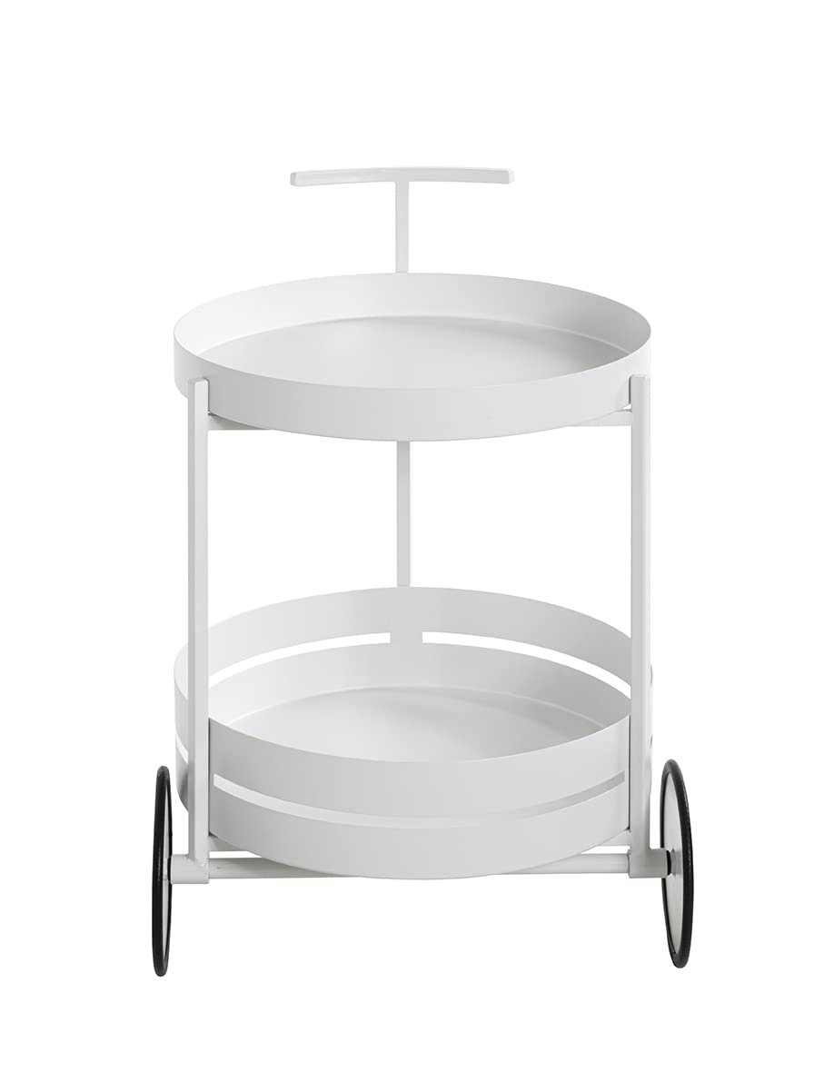 HAKU Carro de Servicio Blanco, Blanco, Metal, Metal - Dim.: AL 62 cm x Ø 42 cm, Estilo: Moderno