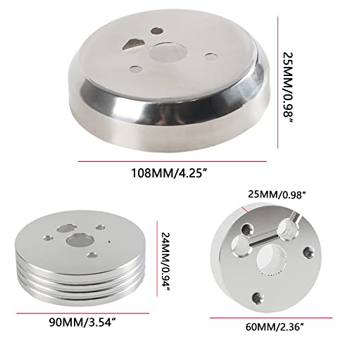 Image of 5 & 6 Hole Billet Steering Wheel Hub Adapter Silver
