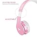 ELECDER i40 Headphones with Microphone Foldable Lightweight Adjustable Wired On Ear Headsets with 3.5mm Jack for Cellphones Laptop Computer Smartphones MP3/4 Kindle School (Pink/White)