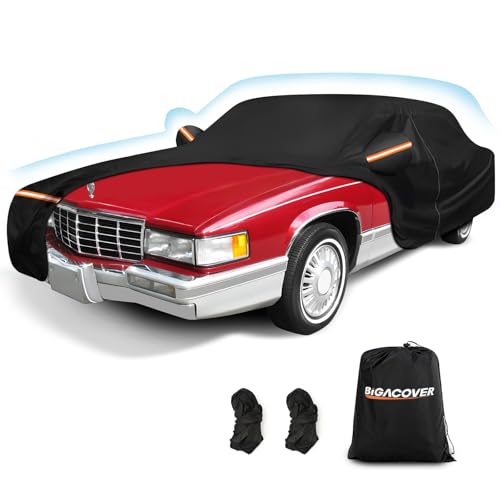 Image of Car Cover for Cadillac Deville 1985-1993 Sedan 4 Door Waterproof | All Weather Full Car Cover with Door Zipper Car Covers for Automobiles for Sun Rain Snow Protection