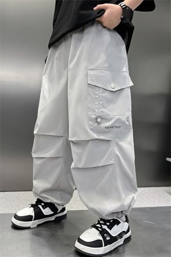 SANGTREE Boy's Cargo Parachute Pants Quick Dry Lightweight Pleated Front Hiking Pants, 4-14 Years3