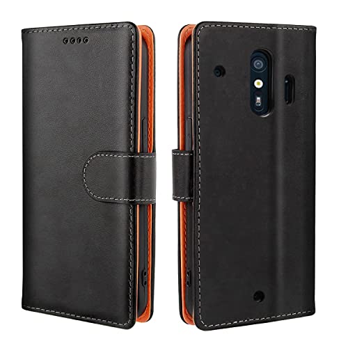 【J.DL直営店】 らくらくスマートフォン me F-01L ケース 手帳型 F-42A 手帳型ケース おしゃれ らくらくスマートフォン F-42A ケース 手帳型 携帯カバー レザー 耐衝撃 耐摩擦 全面保護 マグネット式 カード収納 スタンド機能 手触りが良い 人気 上質 (らくらくスマートフォン me F-01L F-42A対応) ブラック