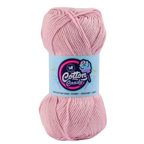 Image of NESTNHAVEN Cotton Candy 100% Cotton Yarn - (100g, 185 Meters) - Luxury Yarn for Crochet, Amigurumi, Embroidery, Toys, Garments, Flowers and Hobby, Projects. (Baby Pink) | (200 Gm)