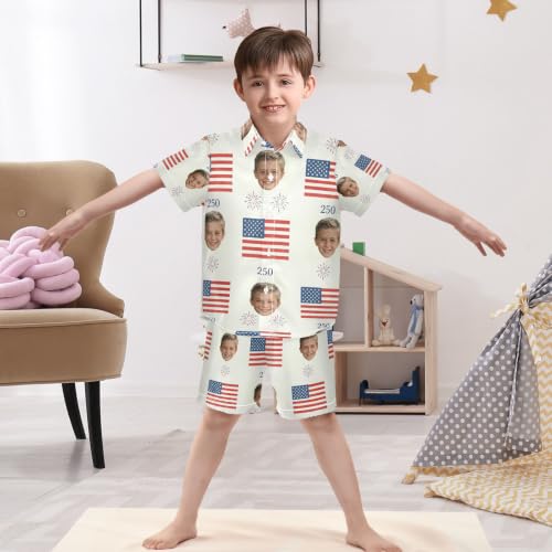 Image of 3T Toddler Boy Shorts Set Teal Hawaiian Button Down Shirts Summer Outfits for Little Boy
