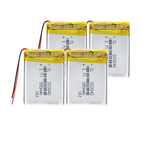 303040 Lithium-Polymer-Akku Wiederaufladbarer Li-Ionen-Akku 3,7 V 350 mAh mit PCM Für GPS MP3 MP4 MP5 PDA LED-Licht 4Pieces