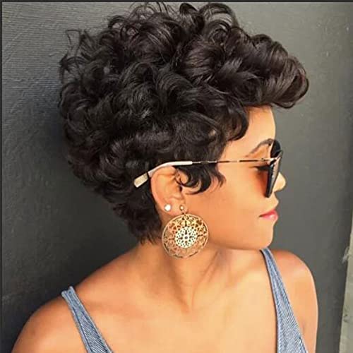 Messy Hair Piece Hair Wig Wavy Curly Messy Human Hair Wig for Women Thick Hair Piece Curly Synthetic Hair Pieces for Girls Black Women Light Brown
