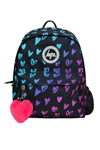 hype Scribble Heart Pink, Sac à Dos Mixte Enfant, Cœurs gribouillis Noirs, Taille Unique