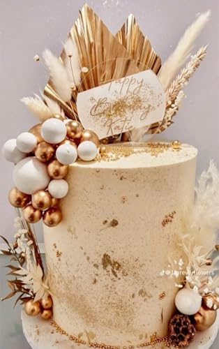 JeVenis Champagne Cake Decoration Gold Balls Cake Decoration Gold Palm