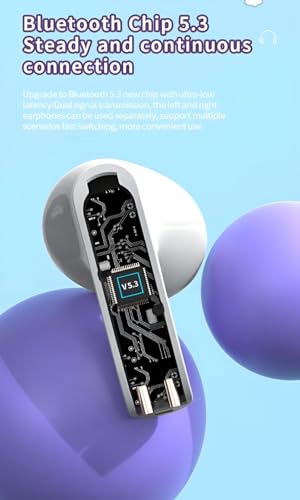 Image of Transparent Wireless Bluetooth Earbuds with RGB LED Charging Case, Touch Control, Hi-Fi Stereo Sound, ENC Noise Reduction, Type-C Fast Charging, TWS Earphones for Android & iOS (White)