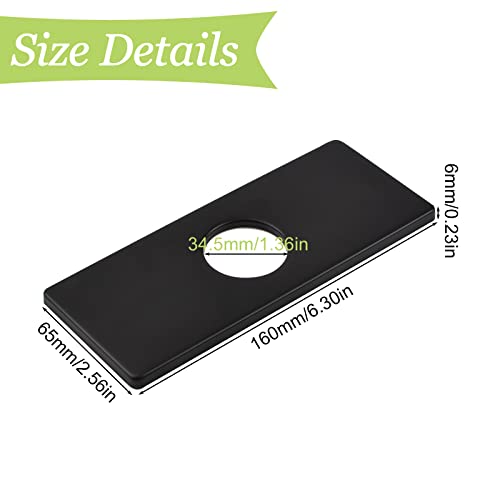 UFURMATE Wasserhahnplatte, Edelstahl-Lochabdeckung Deckplatte Küchenarmatur Einlochabdeckung Platte Rechteckige Wasserhahn Loch Abdeckung für Badezimmer Küche (16 * 6,5 cm)