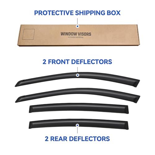 Image of Window Visors Rain Guards for 2002 2003 2004 2005 2006 Nissan Altima, Out-Channel Window Vent Wind Deflectors Visors Shades for 02 03 04 05 06 Nissan Altima