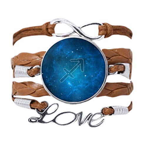 Bracelet Sagittaire la nuit étoilée en cuir tordu, le cadeau idéal pour célébrer un anniversaire