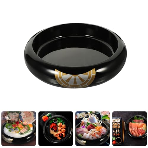 Bandeja redonda de plástico para sushi y sashimi miniatura 6
