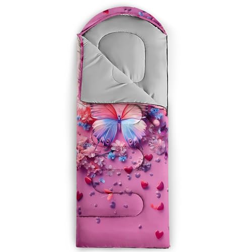 Image of QOOMO Ball Flower Camping Sleeping Bags,3 Season Warm & Cool Weather,Lightweight,Waterproof Sleeping Bags for Adults & Kids,Traveling,and Outdoors,Camping Gear Equipment