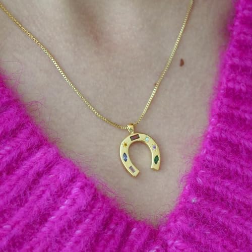 Horseshoe Necklace Charm Necklace Lucky Horseshoe Necklaces Exquisite 18K Gold-plated Jewelry Coolest Romantic Gifts for Women2
