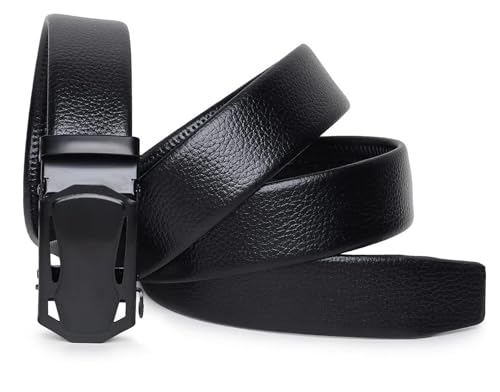 Image of NAPA HIDE Men's Auto Lock Vegan Leather Belt | Stylish Adjustable Buckle Belt for Formal & Casual Wear I Fits upto 40 Inches Waist size