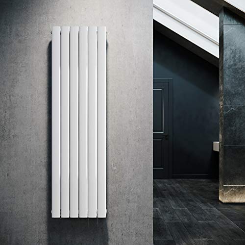 ELEGANT Radiador de diseño plano 1600x462mm blanco, radiador vertical para baño, radiador de pared vertical, panel de radiador de doble capa