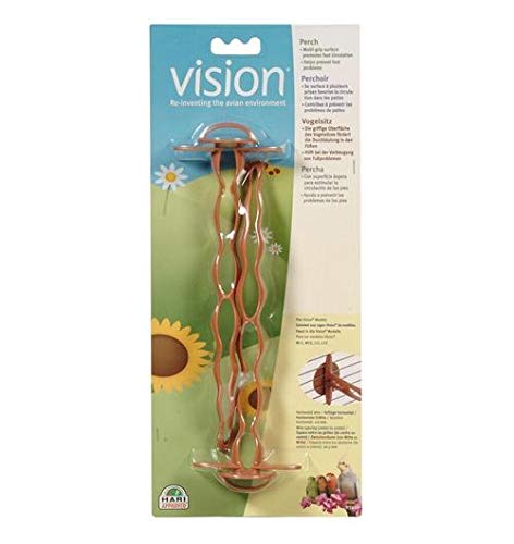 Hari Vision Bird Cage Perch, Parakeet Perch, 2-Pack, Terracotta, 83420