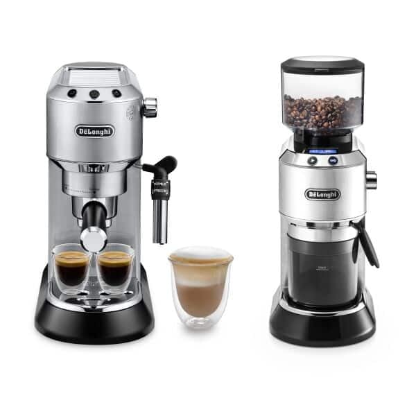 De'Longhi Dedica ECKG6821.M Kaffeemaschine mit Milchaufschäumer, Espressopumpe, 18 Mahlgradeinstellungen, Metall