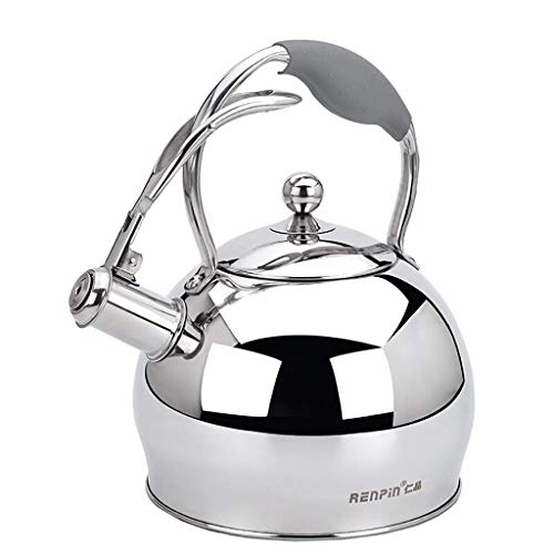 Herd Kessel Pfeifen Tee Kessel 3 Liter Edelstahl Herd Kessel Creme Gas Kochfeld Home Camping (Farbe: B)