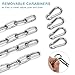 Syocsek 2 Pack Gate Chain Lock for Outdoor Fence with Carabiner, 5/32 x 24 Inch Stainless Steel Link Chains No Fear of Being Bent, Easy to Adjust Barn Chain for Livestock Gate, Silver