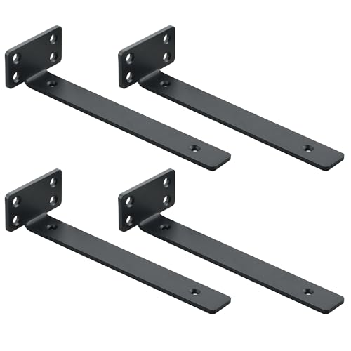 Mooche 4 Pièces Supports d' Étagère Flottants Mural, Large Éventail d'Applications, Equerre Etagere Murale Facile à installer/Pratique, 20 x 4 x 6.5 CM,...