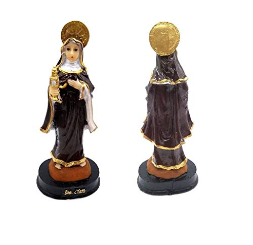 Imagem Escultura Resina Santa Clara De Assis 15 Cm Católica