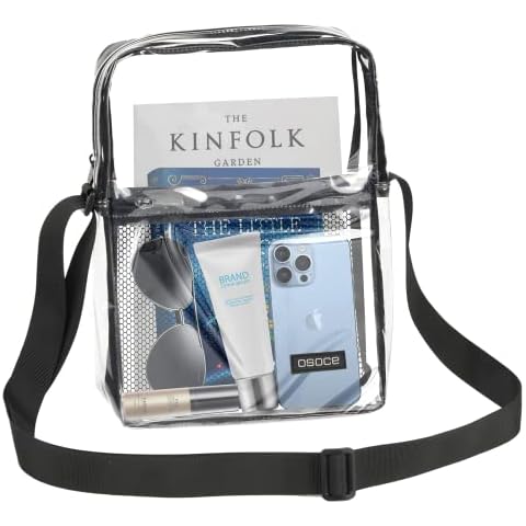 OSOCE Clear Bag Messenger bag Transparent Cross body Bag See Through Bag Waterproof TPU Shoulder Bag Large Capacity for Stadium Work School for Men Women (Large) Cover