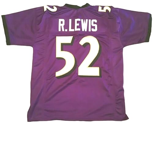 Generic Ray Lewis Purple Jersey Stitched Custom Football New No Brand/Logos (US, Alpha, Medium, Regular, Regular, Purple)