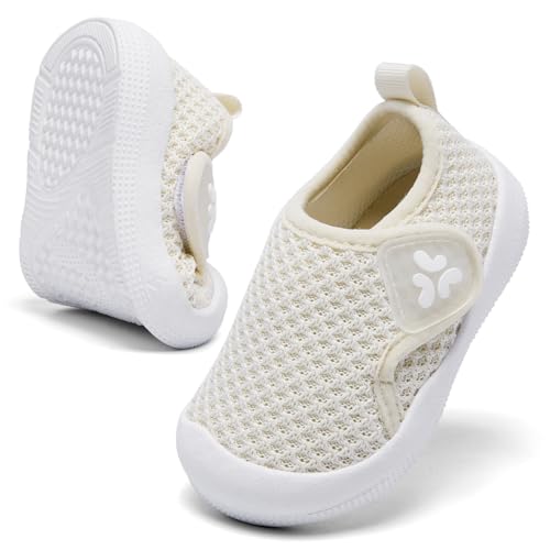 Image of Baby Shoes Infant Boys Girls First Walker Shoes Baby Walking Shoes Lightweight Breathable Sneakers with Non-Slip Soles 0-24 Months