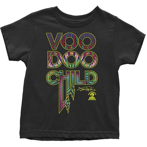 Rock Off Jimi Hendrix - Kids Voodoo Child Toddler T-Shirt, Color Black, Size: 2 Years