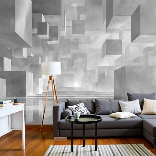 Papier peint polygones moderne pour cacher mur terne de chambre - 4