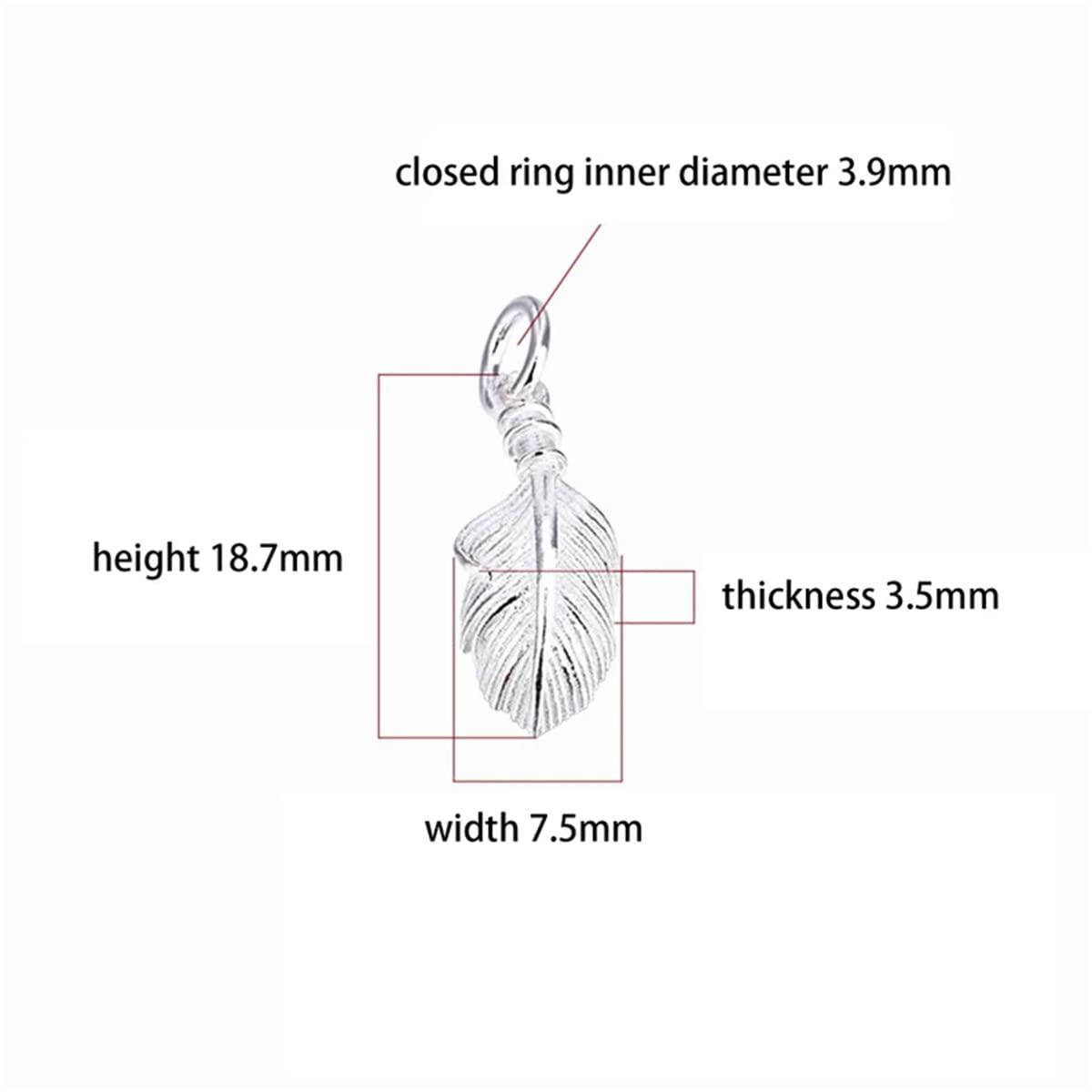 Braccialetto 2Pcs 925 Sterling Silver Feather Charm s925 Silver Charm for Gioielli Che Fanno Forniture Braccialetto Fascino orecchino Fascino Piuma Fascino
