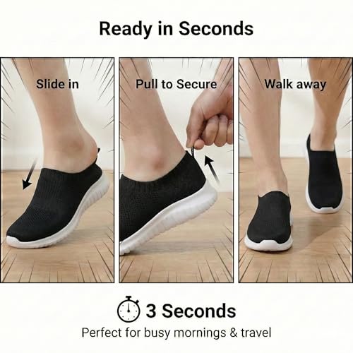 Image of konhill Women's Walking Tennis Shoes - Lightweight Athletic Casual Gym Slip on Sneakers