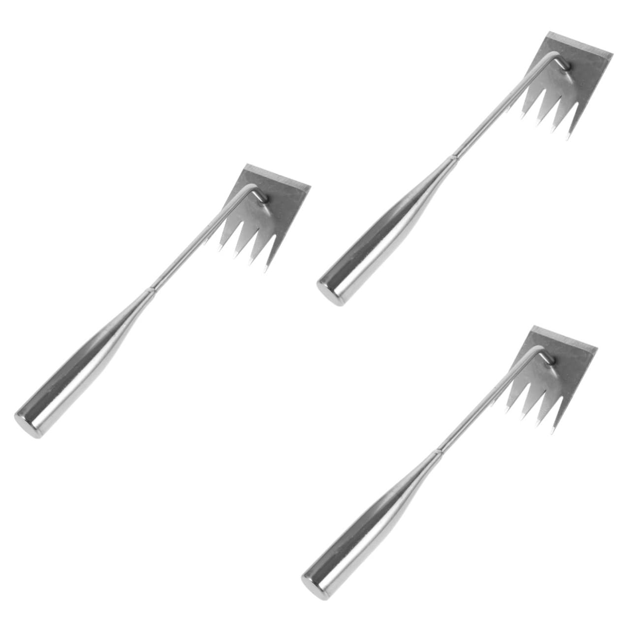 BESPORTBLE 3stücke Edelstahl Unkrautstecher Robustes Gartenwerkzeug Zum Jäten Ergonomischer Griff Für Rasen Und Parks Scharfes Design Für Effektives Wurzelentfernen Widerstandsfähig