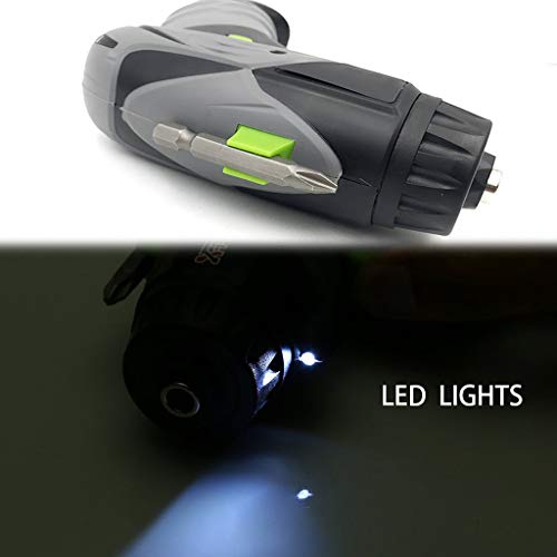Crodless Electric Screwdriver, 4X1.5V AA Battery, Built-In LED Lights,Comes with a Manual Screwdriver - Thumbnail 4