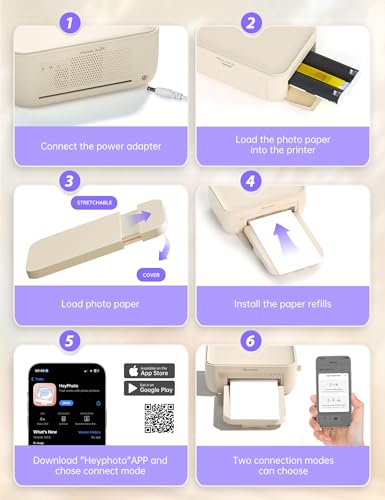 Image of iDPRT 4x6 Photo Printer, CP4100 Photo Printer for iPhone & Android with 20 Sheets & 1 Cartridges, Wi-Fi Wireless Portable Picture Printer, Instant Print Photos, Dye Sublimation, Ideal Gift, Beige