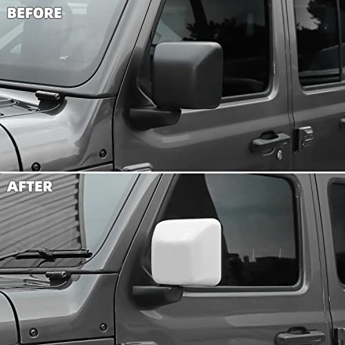 Coque rétroviseur Jeep Wrangler JL finition blanche haut de gamme rigide - 3