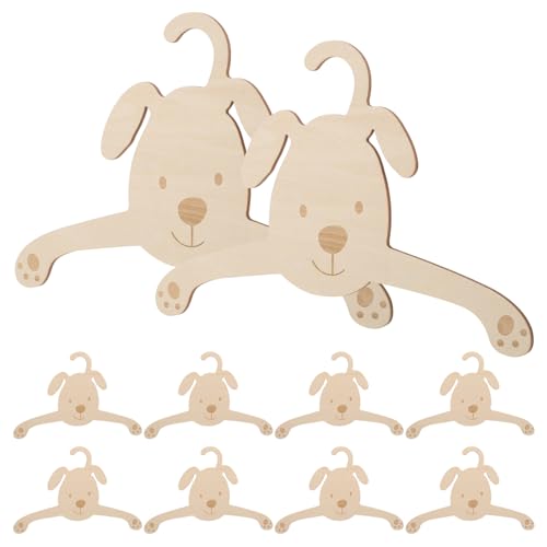TOGEVAL 10 Stück Mini Haustier-kleiderbügel aus Holz Stabile Cartoon-Haken Kleine Kleiderbügel für Hund Katzenbekleidung Platzsparend und rutschfest für Kleine Haustiere