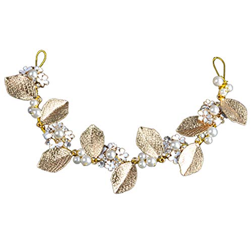 Braut-Haarbänder mit Kristallperlen, Haarnadel, Kopfschmuck für Hochzeit, Braut, Tiara, Schmuck, Gold Cover