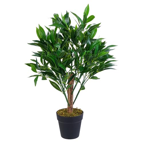 yanka-style Olivenbaum künstlich – Kunstpflanze mit Topf, ca. 65 cm hoch, Deko Pflanze aus Kunststoff, naturgetreuer Blickfang für Wohnung & Büro – Modell JWS2041