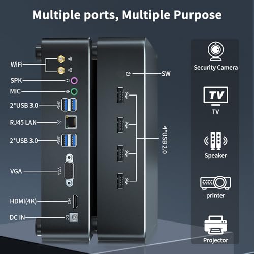 Image of Thdeukoty Mini PC i9-11900H 8 Cores Up to 4.9GHz, Deaktop Computer Windows 11 pro, 16G DDR4 RAM 512G M.2 NVME SSD, 4K HDMI2.0 VGA Dual Display, Wifi6E Bluetooth5.3, Gigabit LAN for Office /Home