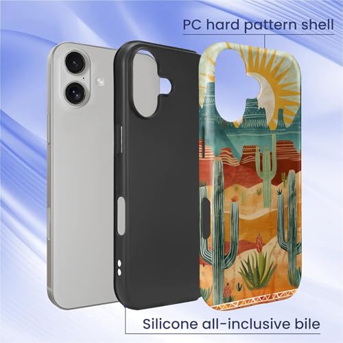 Coque PT 17 motif cactus du désert en silicone mat antichoc